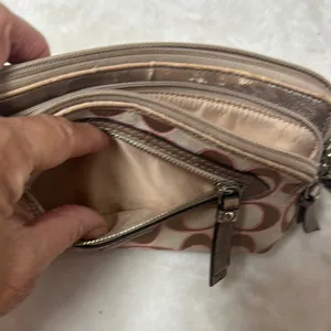 Coach Tan and Pink Signature Wristlet Clutch thumbnail 9