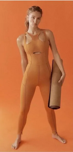 FP Movement Breakaway‎ XS Halogen Jumpsuit Burnt Orange Athleisure Yoga Workout thumbnail 1