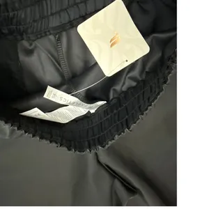NWT Fabletics Vegan Faux Grunge Leather High Waisted Black Shorts Size XS thumbnail 4