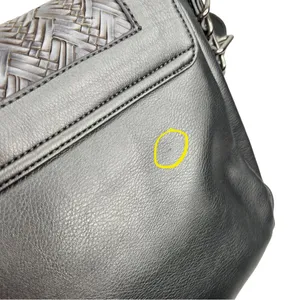 Steve Madden Gray Woven Faux Leather Crossbody Saddle Bag Purse thumbnail 10