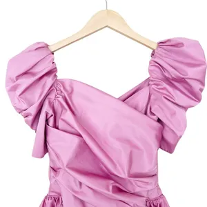 Vintage 80s Pink Puff Sleeve Gown Prom Bridesmaid Sz S thumbnail 2