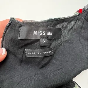 Miss Me Floral Burnout Velvet Shift‎ Dress Sleeveless Black Small thumbnail 4