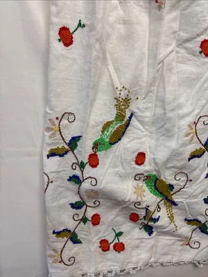 Farm Rio size XL pitanga maxi dress White Embroidered Floral Dress one shoulder thumbnail 6