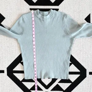 Future Collective Ribbed Knit Flare Sleeve Sweater in Sage Green Large thumbnail 3