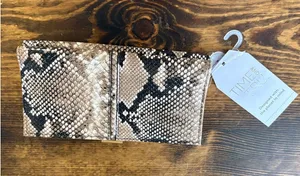 Time And Tru Tan Snakeskin Print Clutch‎ thumbnail 1