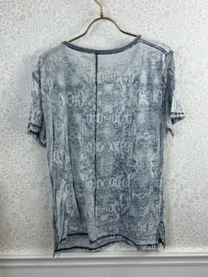Free People Blue Gray Vintage Wash Short Sleeve Tee - Size - XS thumbnail 4