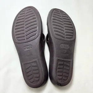 Crocs Brown Criss Cross Rubber Slide On Wedge‎ Sandals Size 9 Women's thumbnail 8