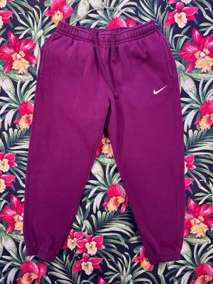 Nike Burgundy White Swoosh Sweatpants Size Medium thumbnail 2