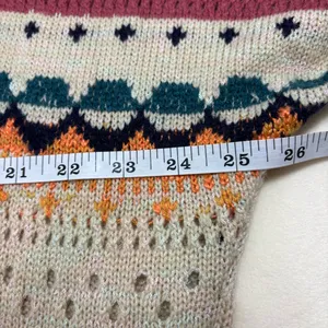 Easel Multicolor Oversize‎ Patterned Boho knit cardigan Size S thumbnail 5