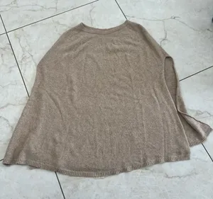 Carol & Co Tan Cashmere Blend Knit Cape thumbnail 1