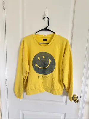 Mother The Drop Square Sweatshirt Yellow Smiley thumbnail 4