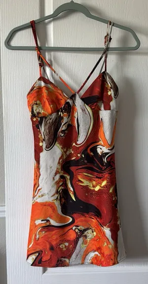 Urban Outfitters Pretty Please Cut-Out marble Mini Dress thumbnail 1