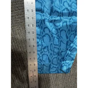 Morgan Taylor Intimates Pajama Set Women’s Small Blue Satin Snakeskin Pants/Tank thumbnail 10