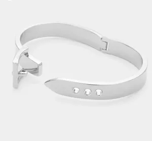 Metal Belt Buckle Hinged Bangle Bracelet thumbnail 2