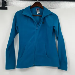 The North Face blue long sleeve full zip up fleece jacket pockets women small thumbnail 2