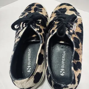 Superga velvet cheetah leopard tennis shoes sneakers womens 7.5/38 thumbnail 4