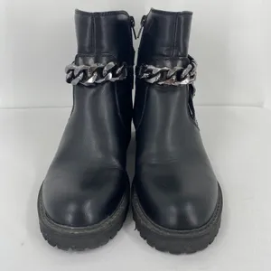 GBG Los Angeles Silea Chain Chunky Heel Moto Boots Size 8 thumbnail 4
