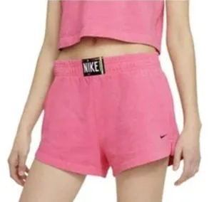 NWT NIKE Sportswear High Rise Wash Short Baby PINK SZ-2X thumbnail 2