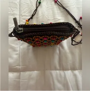 Colorful Beaded Crossbody bag Brown thumbnail 5