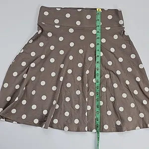 Montego Women's Brown‎ and White Polka Dot Mini Skirt Size 4 thumbnail 2