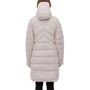 BENCH Long Hooded Puffer Coat Removable Hood Pockets‎ Minimalist Quilted X-Small thumbnail 8