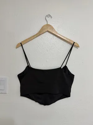 Garage Black Corset Milkmaid Cami Crop Top Women Medium thumbnail 3