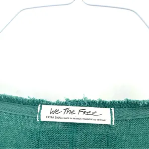 Free People Like A Boss Tee Everglade Long Sleeve Faux Wrap VNeck Top thumbnail 6