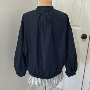 Zara Basic Navy Shirtail Windbreaker Jacket thumbnail 3