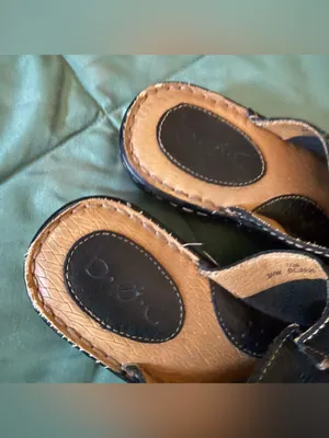 BOC Women's Black Leather Slip-On Mules Sandals Size 7 thumbnail 2