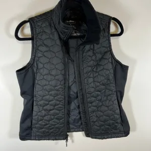 LL Bean PrimaLoft Packaway Vest Womens Small Black‎ Quilted Full Zip Gorpcore thumbnail 5