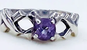 Sterling silver and Amethyst ring size 7 thumbnail 1