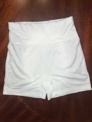 SHEIN White High Waisted Biker Shorts | Size Medium thumbnail 3