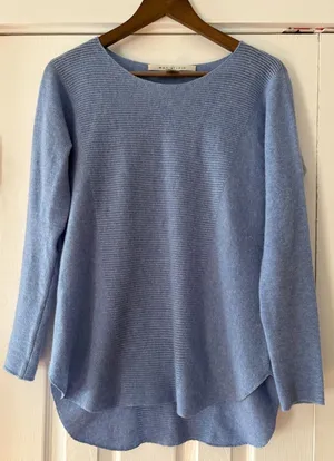 Max Studio Soft Blue 100 Percent‎ Cashmere Sweater Size Small EUC thumbnail 1