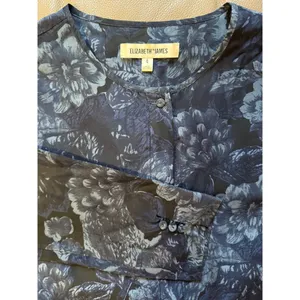 100% Silk Elizabeth and James Long Sleeve Blouse Top Size L‎ thumbnail 2