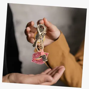 Glamorous Pink lipstick Keychain Purse Charm for Handbag Zinc Alloy NEW! thumbnail 5