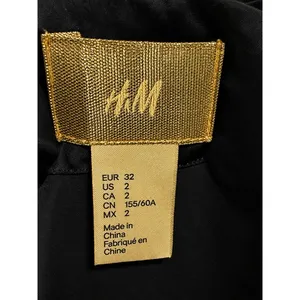 H&M Black Satin Wrap Front Wide Leg Jumpsuit Long Sleeve Size 2 thumbnail 5