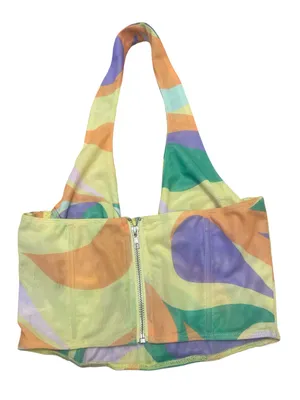 AKIRA Multicolor Swirl Mesh Halter Crop Top thumbnail 3