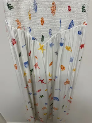 NWT a new day Off White Maxi Dress with Colorful Sea Life Print size XXL thumbnail 4