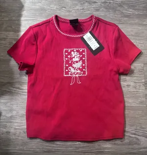 NWT $36.90 Disney Lunchbox • Shirt • Minnie Mouse • Embroidered • Red White • M thumbnail 1