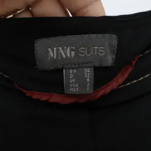 Mango MNG Suits Black Contrast Stitch Straight Leg Trousers Size 2 thumbnail 2
