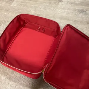 Estée Lauder Red Velvet Train Case 2023 | Makeup Bag Travel Organizer thumbnail 5