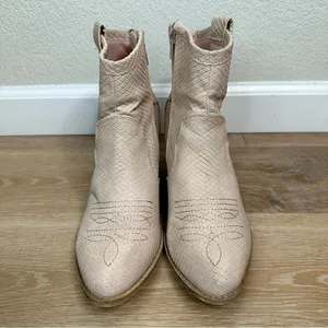 Dirty Laundry Light Pink Western Reptile Embossed Ankle Boots, Size 8.5 thumbnail 6
