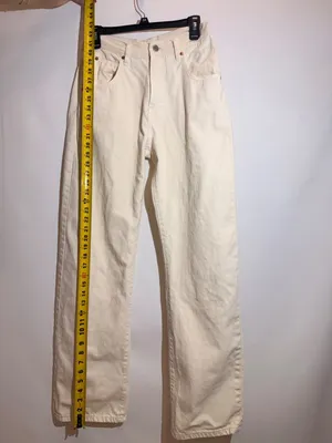 Habitual Ivory High Rise Wide Leg Straight Jeans Cream Denim Pants 27 US 4 thumbnail 5