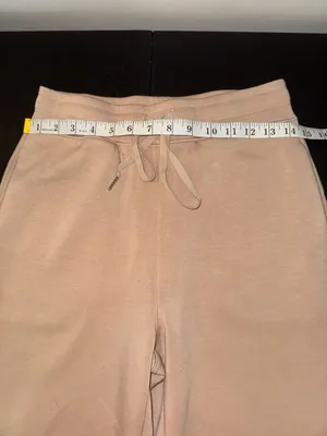 Caracilia Women's Beige Wide Leg Drawstring Lounge Knit Pants Size S thumbnail 6