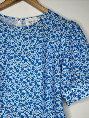 Tuckernuck Hyacinth House Blue Ditsy Floral Puff Sleeve Mini Dress Large thumbnail 7