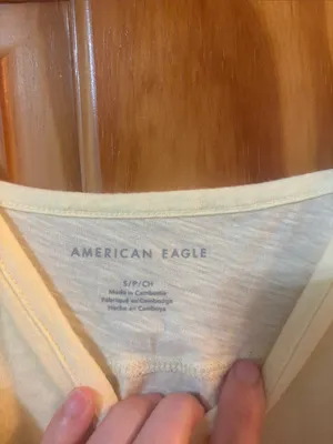 American Eagle Size Small Yellow Peplum Tank Top thumbnail 4