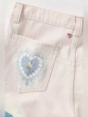 NWOT Free People We The Free Tinsley Printed Jeans Illusions Heirloom Ivory - 26 thumbnail 9