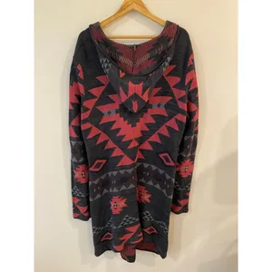 North River Outfitters Long Sleeve Hooded Cardigan Black/Red Women's Size 1X thumbnail 2