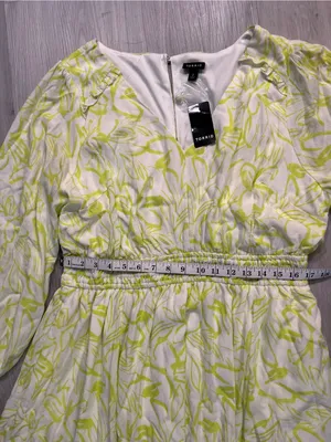 torrid Light Yellow Floral V-Neck‎ Long Sleeve Dress thumbnail 7