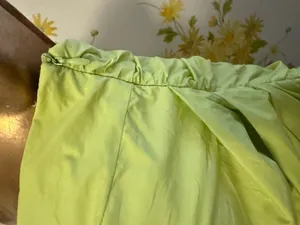 Zara Lime Green Strapless Asymmetric Draped Top size S thumbnail 7
